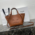 CELINE MINI CABAS ANAÏS CUIR TRIOMPHE 21 IN BRONZE ORANGE GRAINED CALFSKIN