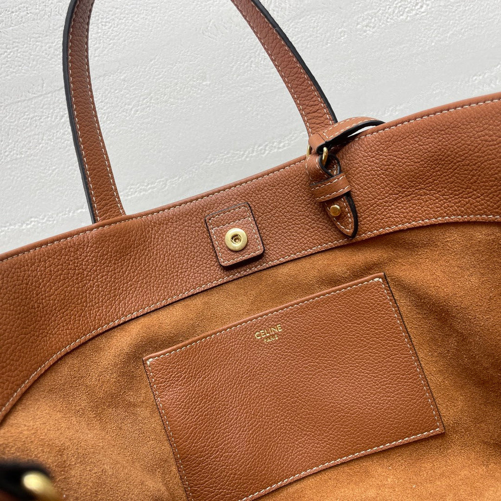 CELINE MINI CABAS ANAÏS CUIR TRIOMPHE 21 IN BRONZE ORANGE GRAINED CALFSKIN