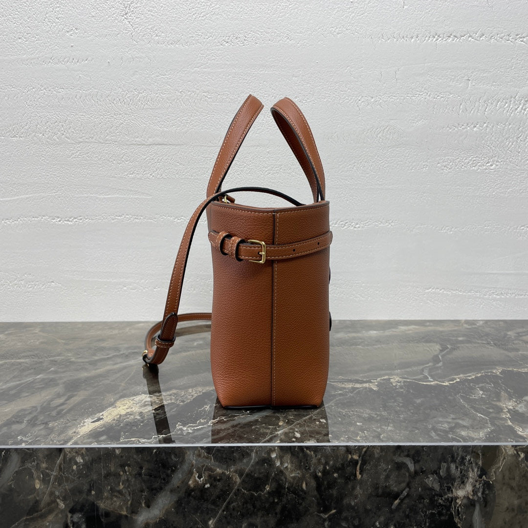 CELINE MINI CABAS ANAÏS CUIR TRIOMPHE 21 IN BRONZE ORANGE GRAINED CALFSKIN