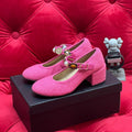 CHANEL HIGH MARY JANE SHOES HOT PINK WOOL TWEED
