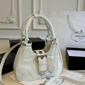 PRADA 23 MOON PADDED BAG WHITE CALFSKIN WITH STRAP