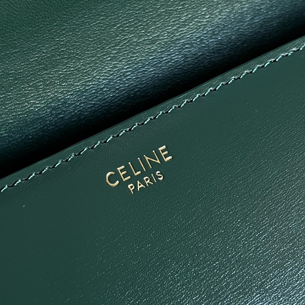 CELINE TRIOMPHE 20 DARK GREEN CALFSKIN