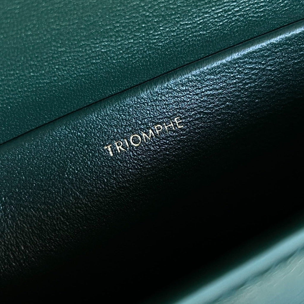 CELINE TRIOMPHE 20 DARK GREEN CALFSKIN