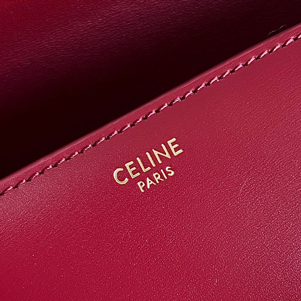 CELINE TRIOMPHE 20  BURGUNDY RED CALFSKIN