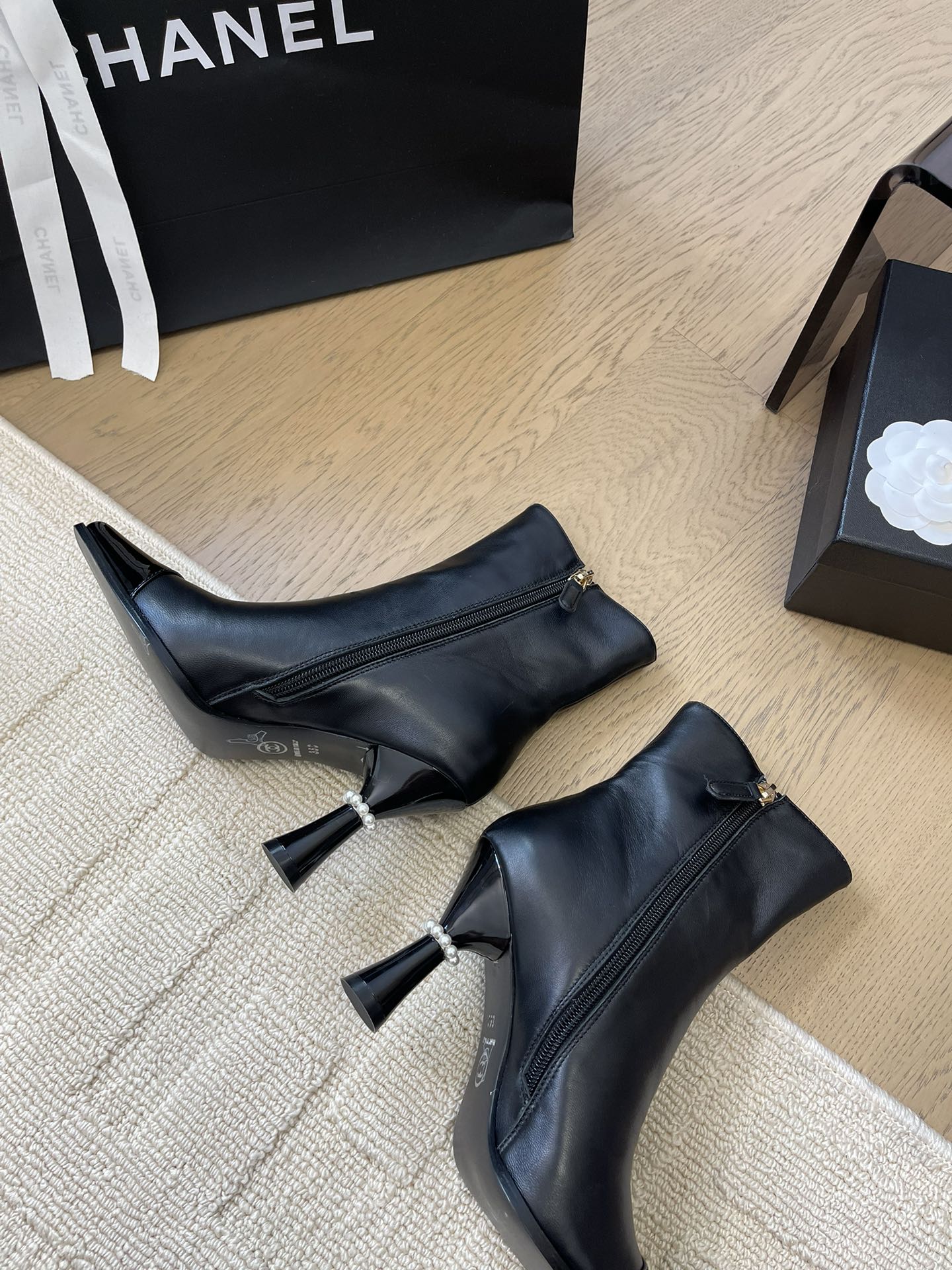 CHANEL BONGADE BOOTS IN BLACK CALFSKIN