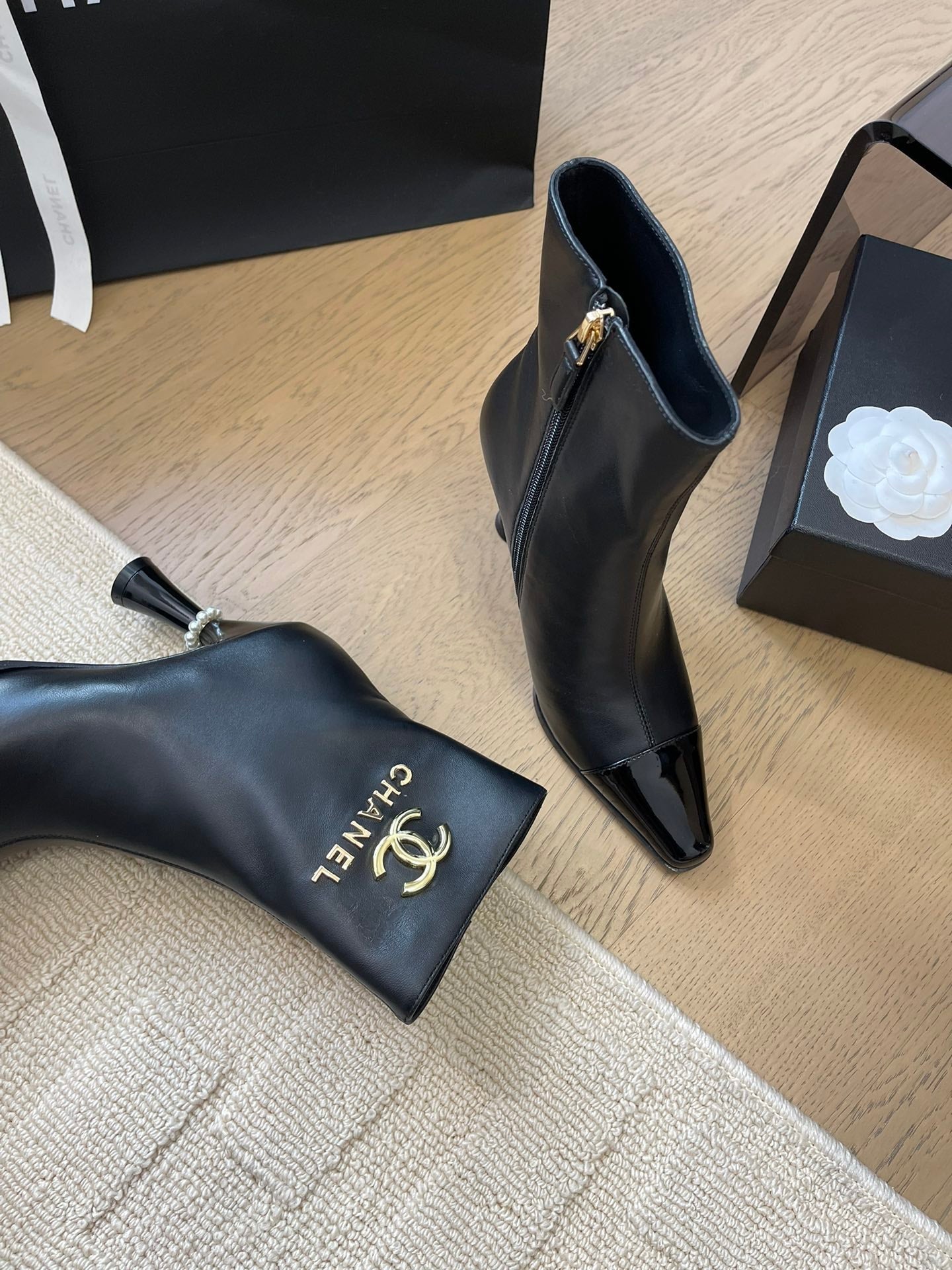 CHANEL BONGADE BOOTS IN BLACK CALFSKIN