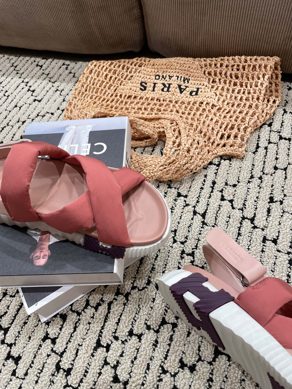 HERMES ELECTRIC SANDAL ROUGE CALFSKIN