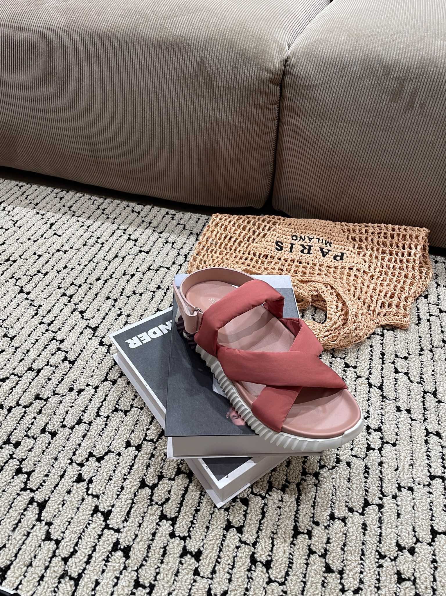 HERMES ELECTRIC SANDAL ROUGE CALFSKIN