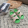 HERMES ELECTRIC SANDAL GREEN MIX LIGHT GRAY SUEDE