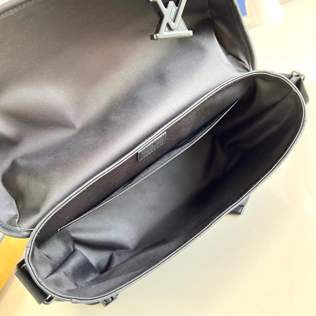 LOUIS VUITTON MESSENGER VOYAGER PM 33 IN BLACK MONOGRAM SHADOW CALFSKIN