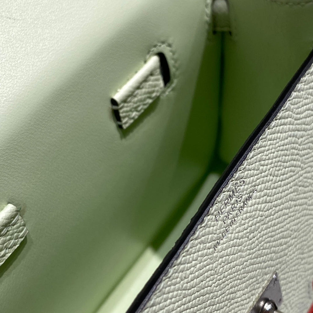 HERMES KELLY DOLL 18 IN LIGHT GREEN CALFSKIN