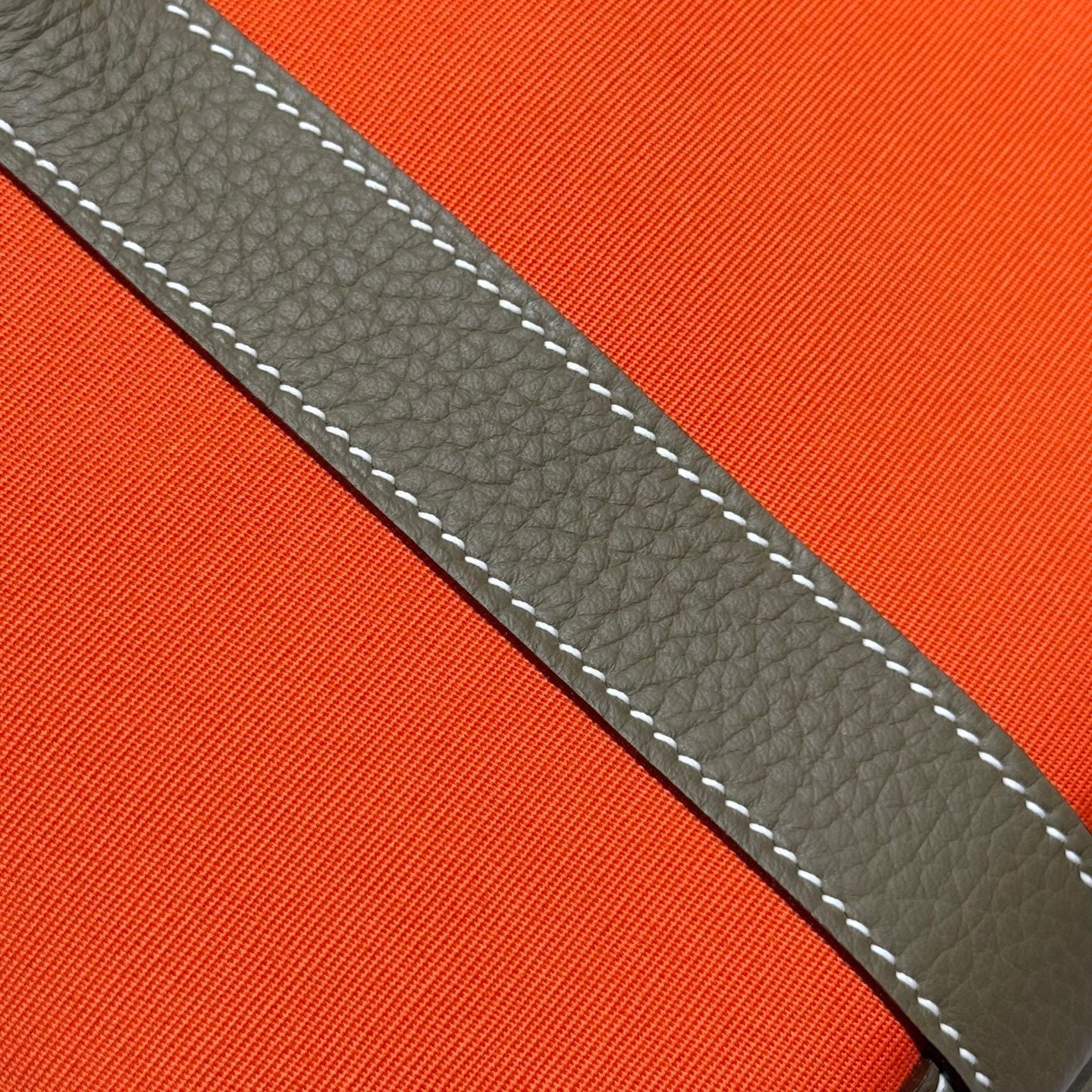 HERMES GARDEN PARTY 30CM IN ORANGE MINIMUM TOILETS COTTON CANVAS AND BROWN CALFSKIN