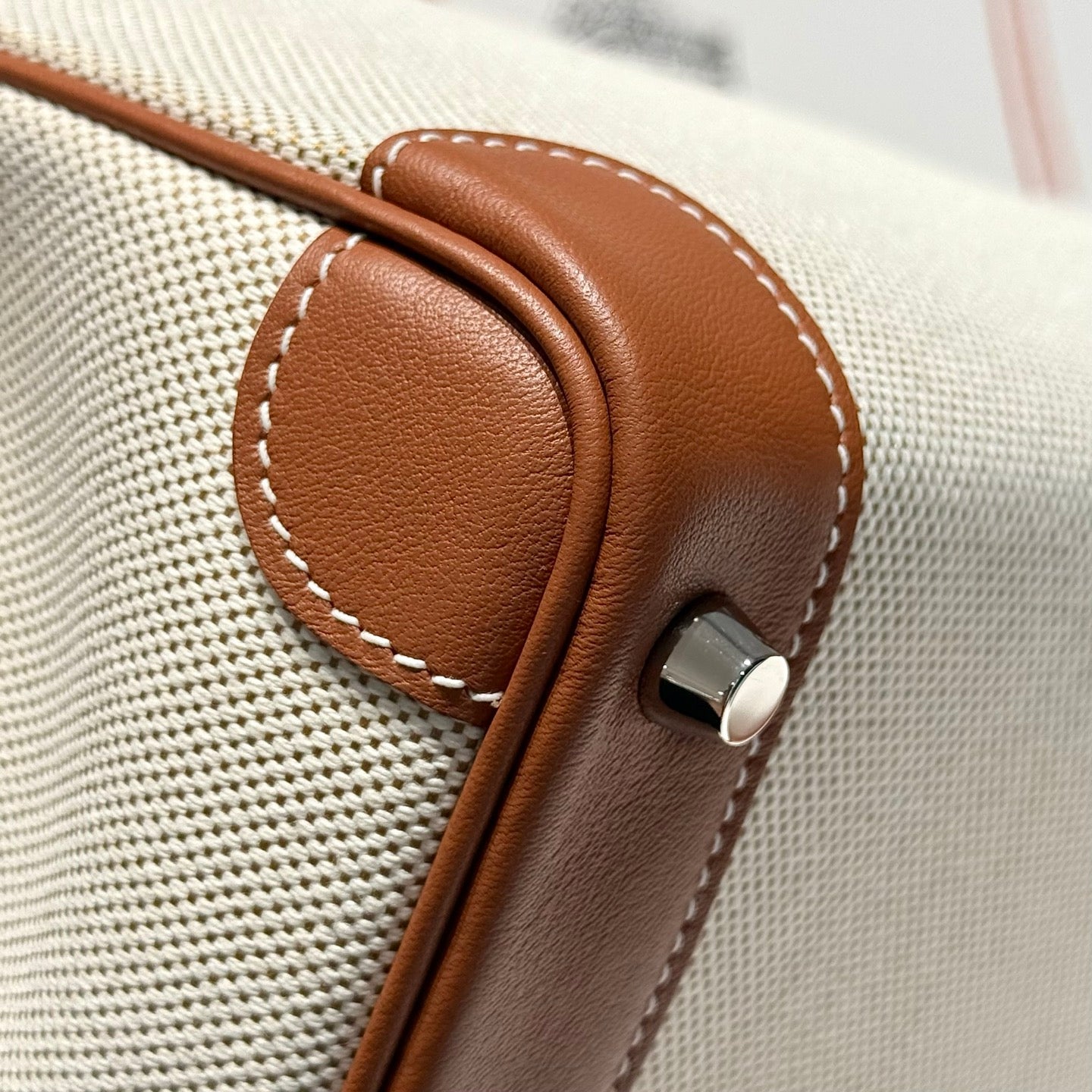 HERMES BIRKIN 25CM IN VEAU BARENIA SWIFT CALFSKIN ERCU TOILE CANVAS