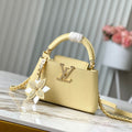 LOUIS VUITTON CAPUCINES EAST-WEST MINI 22 IN BANANA YELLOW TAURILLON GOLD HARDWARE