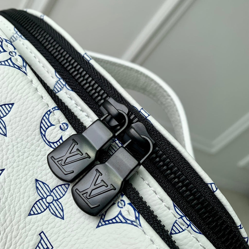 LOUIS VUITTON RUSH BUMBAG 30 IN WHITE MONOGRAM SHADOW CALFSKIN