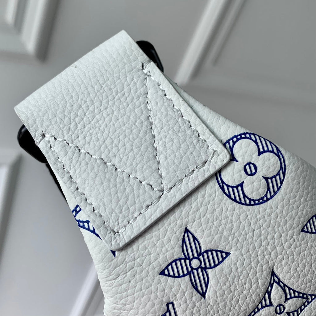 LOUIS VUITTON RUSH BUMBAG 30 IN WHITE MONOGRAM SHADOW CALFSKIN