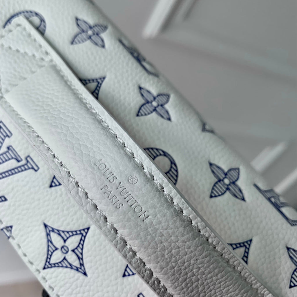LOUIS VUITTON RUSH BUMBAG 30 IN WHITE MONOGRAM SHADOW CALFSKIN