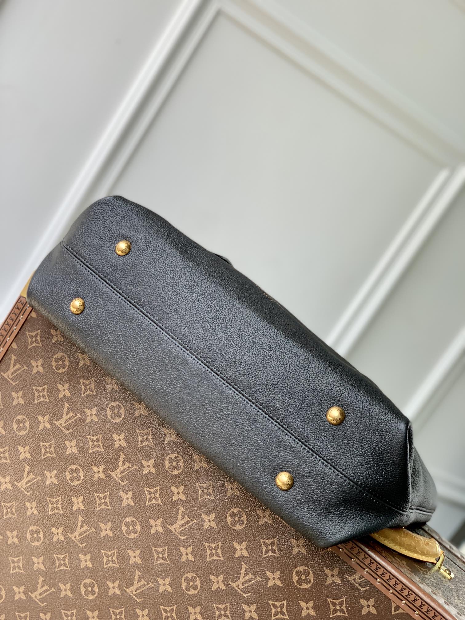 LOUIS VUITTON LOW KEY CABAS MM BAG 47 IN BLACK GRAINED CALFSKIN