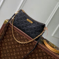 LOUIS VUITTON LIV POCHETTE BAG 24 IN BLACK MONOGRAM EMPREINTE LEATHER