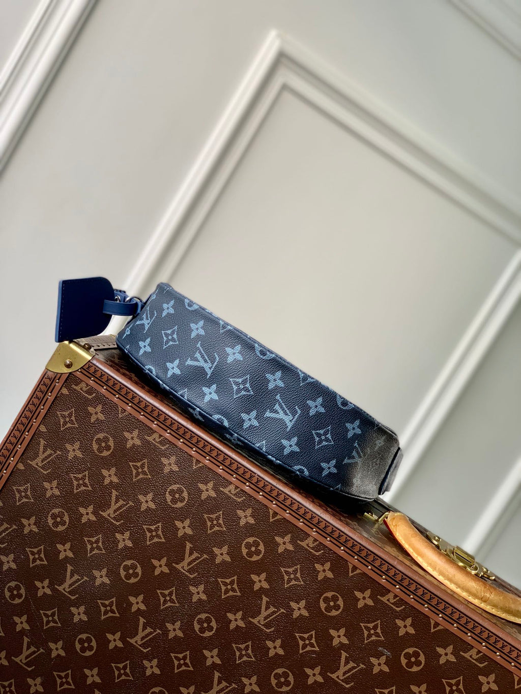 LOUIS VUITTON HAMAC BAG 28 IN BLUE MONOGRAM GRADIENT CANVAS
