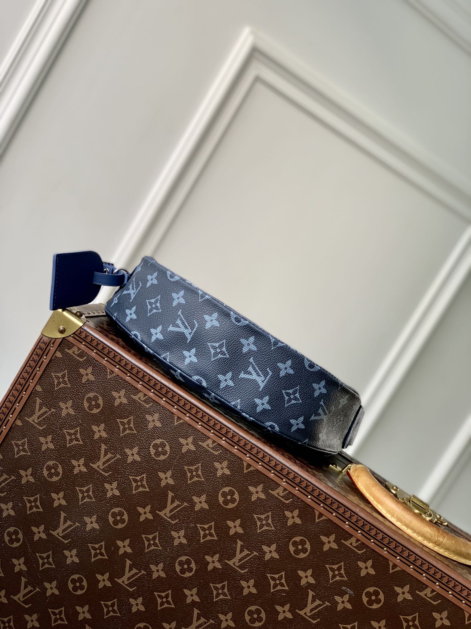 LOUIS VUITTON HAMAC BAG 28 IN BLUE MONOGRAM GRADIENT CANVAS