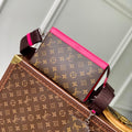 LOUIS VUITTON GASTON WEARABLE WALLET 18 IN BROWN MONOGRAM CANVAS MIX PINK CALFSKIN