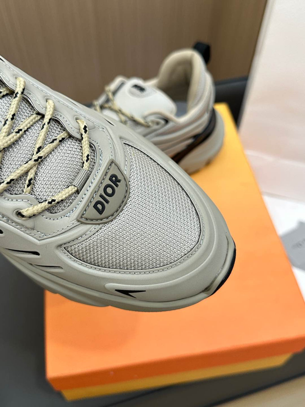 DIOR B44 BLADE SNEAKER PASTEL GRAY TECHNICAL MESH AND TECHNICAL FABRIC