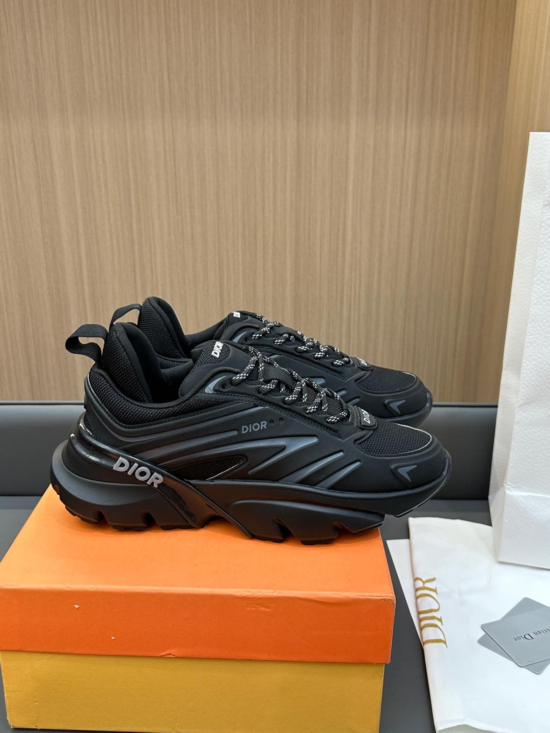 DIOR B44 BLADE SNEAKER BLACK TECHNICAL MESH AND TECHNICAL FABRIC