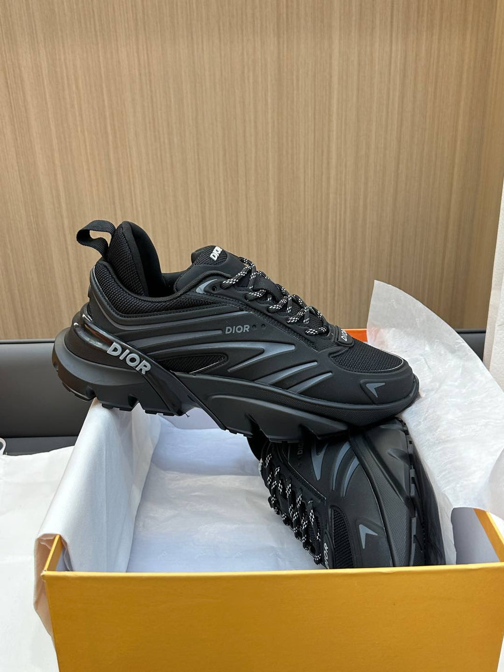 DIOR B44 BLADE SNEAKER BLACK TECHNICAL MESH AND TECHNICAL FABRIC