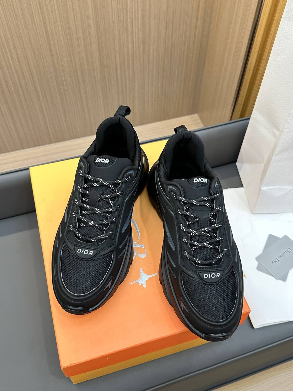 DIOR B44 BLADE SNEAKER BLACK TECHNICAL MESH AND TECHNICAL FABRIC