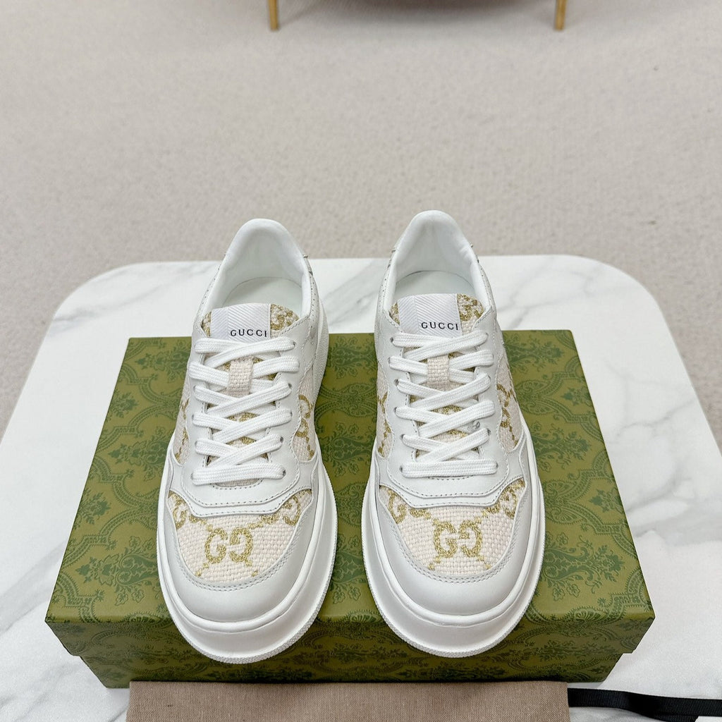 GUCCI TRAINER WHITE CALFSKIN WITH PATTERN
