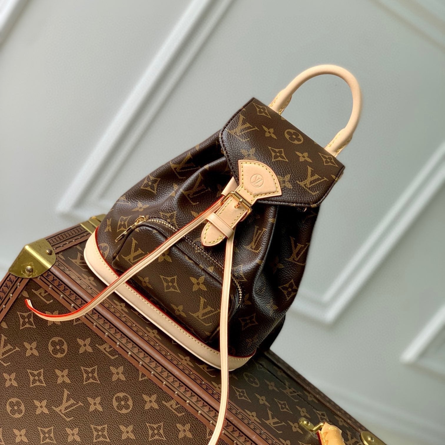 LOUIS VUITTON MONTSOURIS MINI BACKPACK 25 IN BROWN MONOGRAM CANVAS
