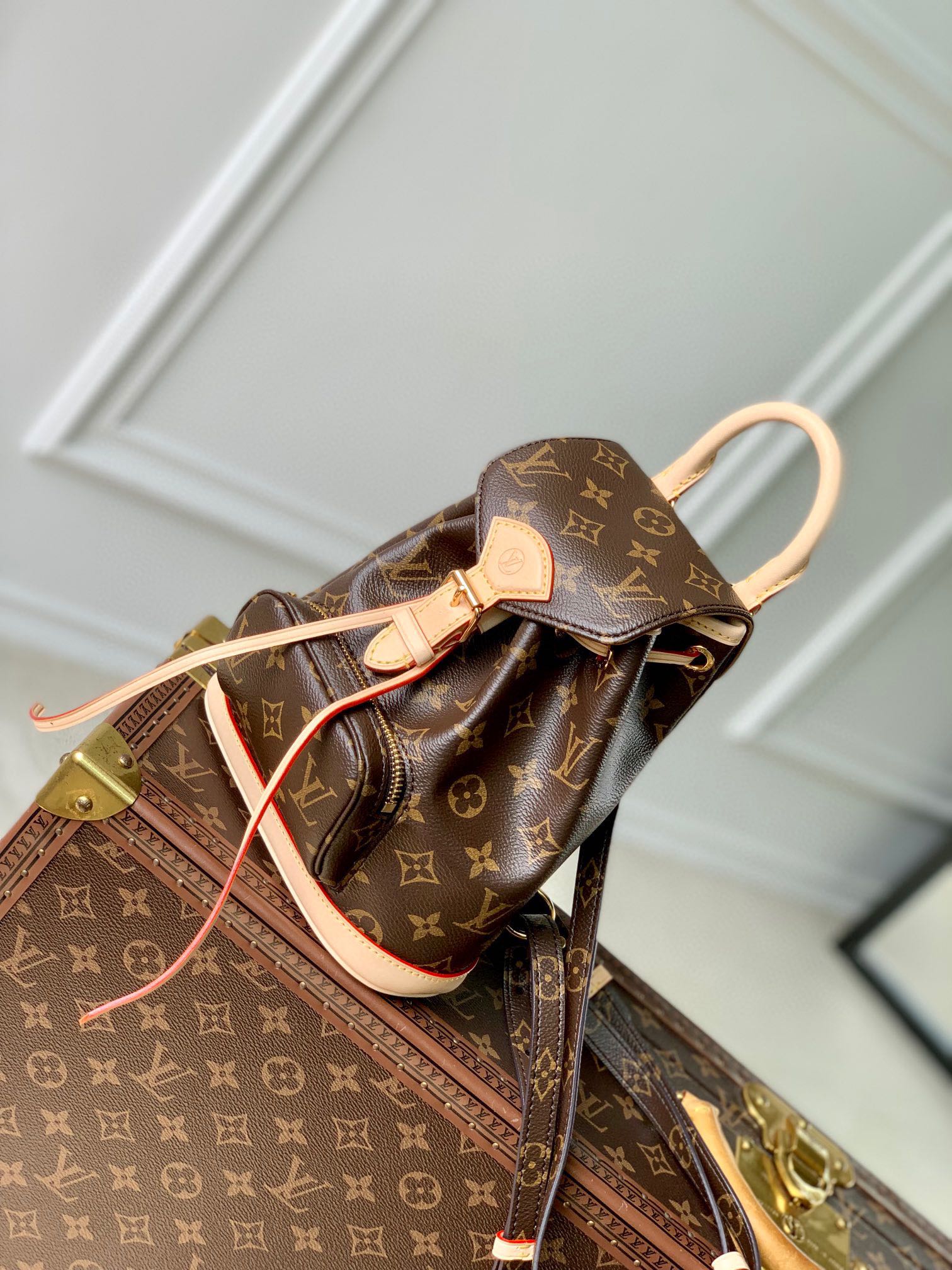 LOUIS VUITTON MONTSOURIS MINI BACKPACK 25 IN BROWN MONOGRAM CANVAS