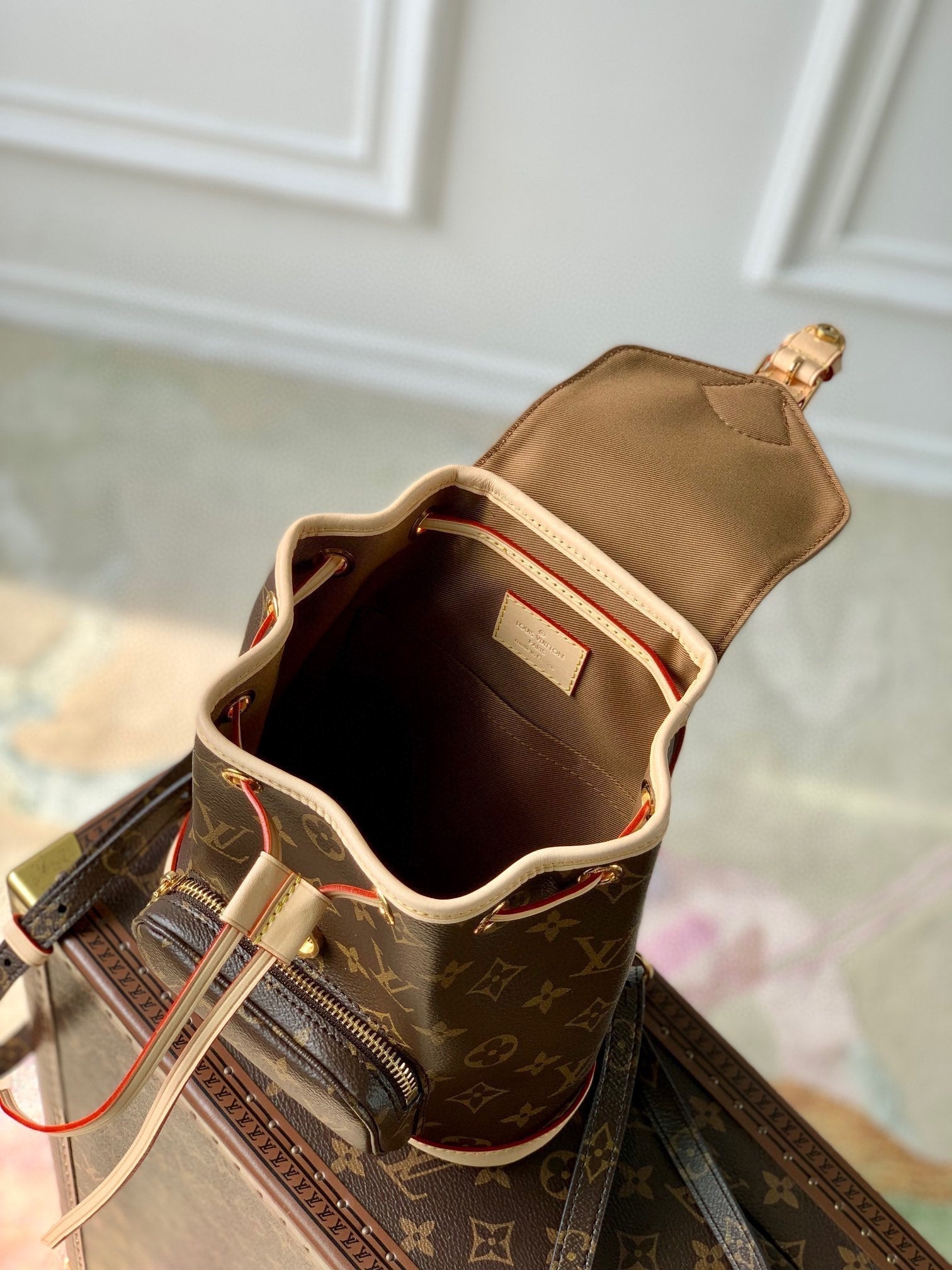 LOUIS VUITTON MONTSOURIS MINI BACKPACK 25 IN BROWN MONOGRAM CANVAS