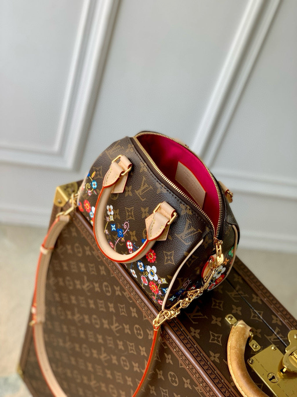 LOUIS VUITTON SPEEDY BANDOULIÈRE 20 BAG IN MULTICOLOR FLORAL CANVAS