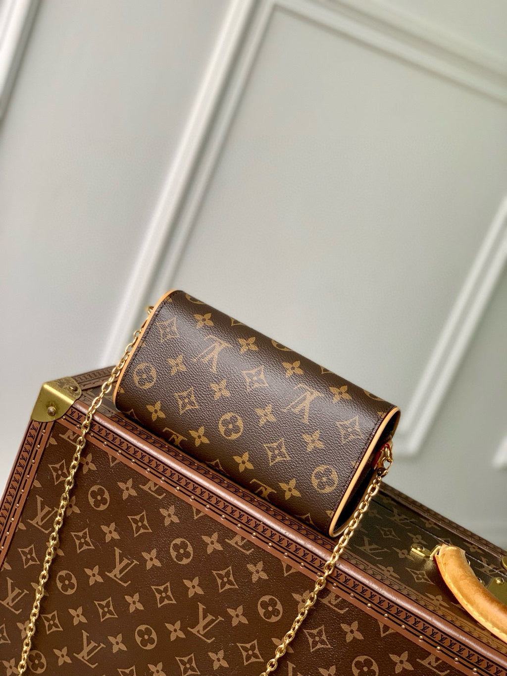 LOUIS VUITTON POCHETTE CAMILLE BAG 20 IN BROWN MONOGRAM COATED CANVAS