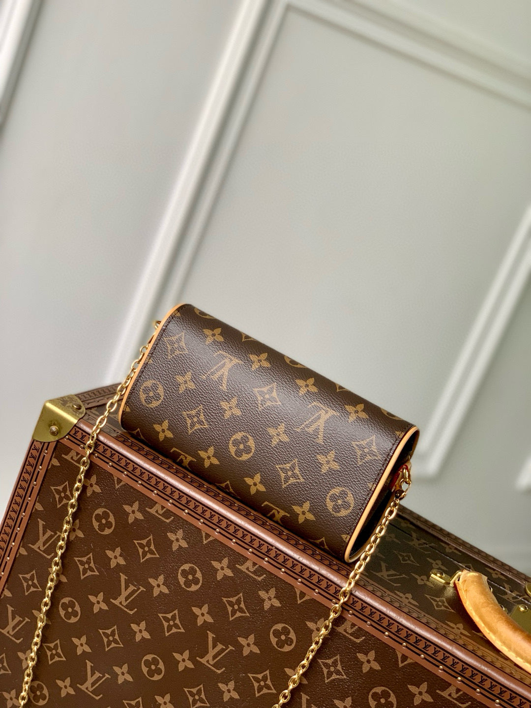 LOUIS VUITTON POCHETTE CAMILLE BAG 20 IN BROWN MONOGRAM COATED CANVAS
