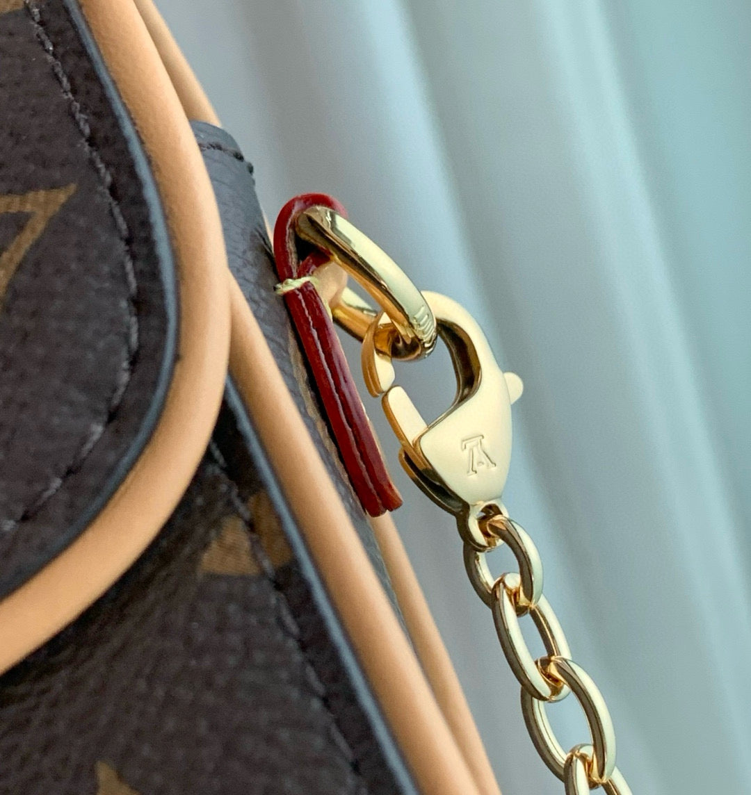 LOUIS VUITTON POCHETTE CAMILLE BAG 20 IN BROWN MONOGRAM COATED CANVAS