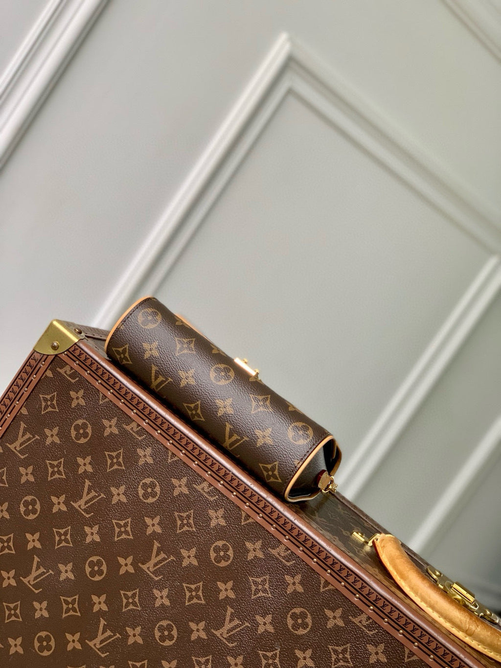 LOUIS VUITTON POCHETTE CAMILLE BAG 20 IN BROWN MONOGRAM COATED CANVAS
