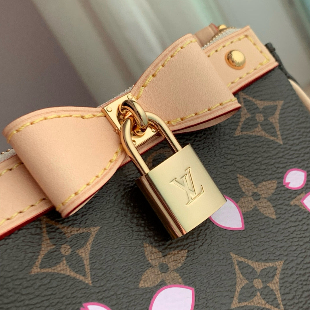 LOUIS VUITTON POCHETTE ACCESSOIRES BAG 22 IN SAKURA BROWN MONOGRAM COATED CANVAS