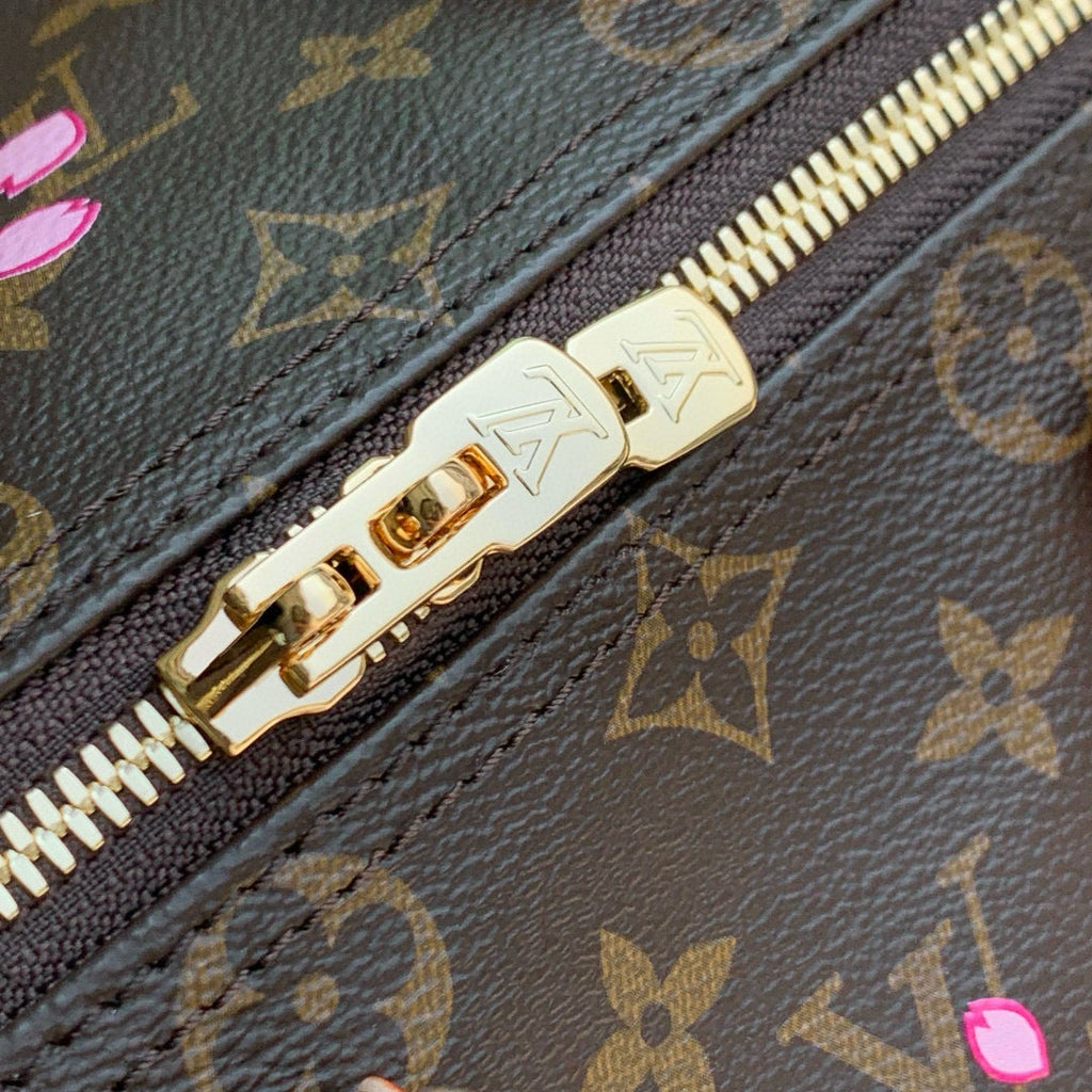 LOUIS VUITTON SPEEDY BANDOULIÈRE CHERRY BLOSSOM 25 IN SAKURA BROWN MONOGRAM COATED CANVAS