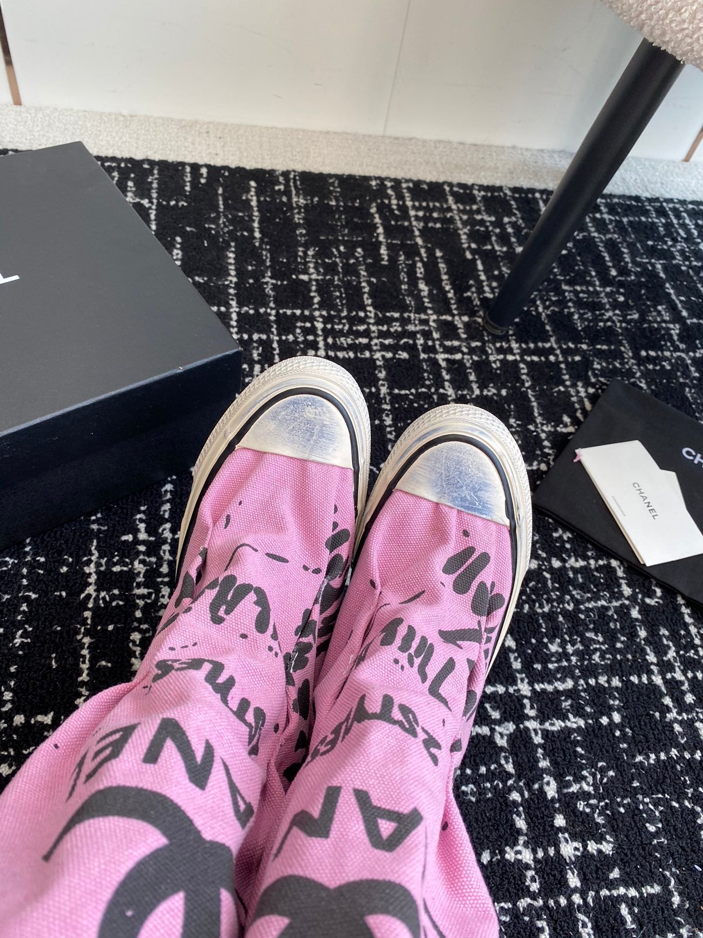 CHANEL HIGH BOOTS IN HOT PINK CANVAS