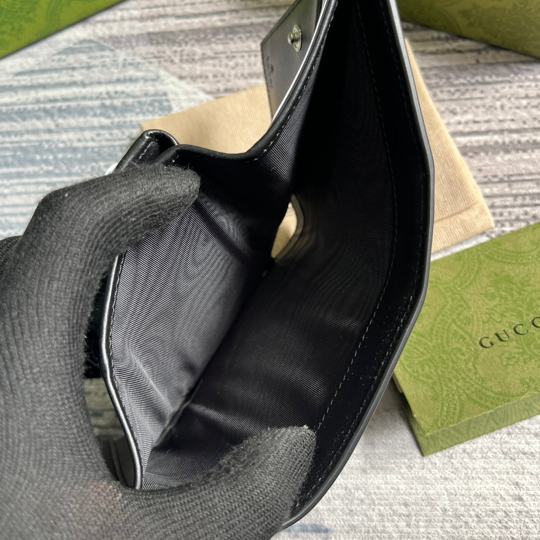 GUCCI MINI WALLET 11 IN BLACK CALFSKIN