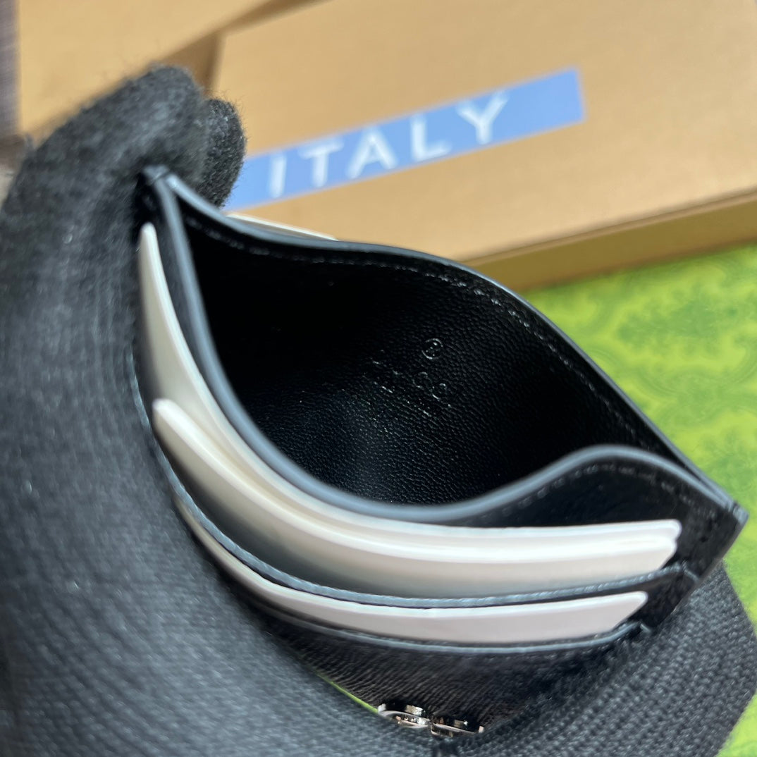 GUCCI CARD CASE 11 WITH  DETAIL BLACK CALFSKIN