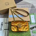 GUCCI MARMONT MINI 22 BAG IN GOLDEN VELVET