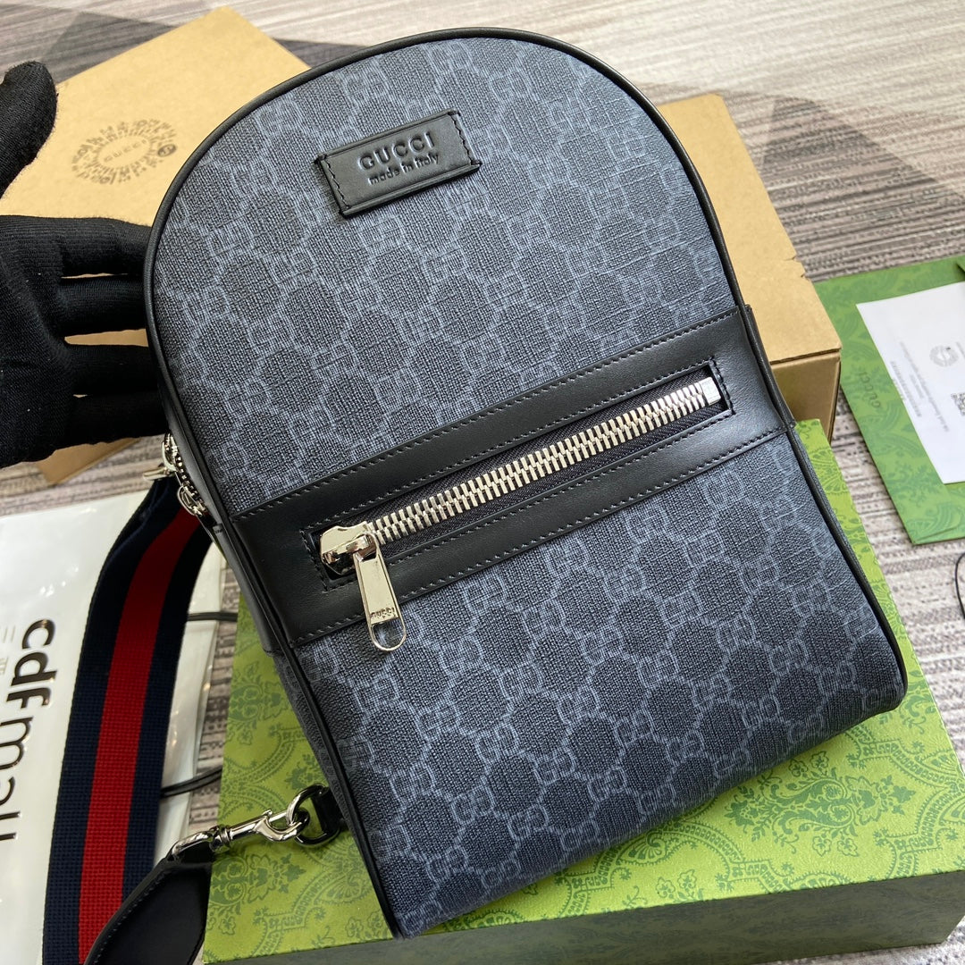 GUCCI CROSS-BODY BAG 29 BLACK CANVAS