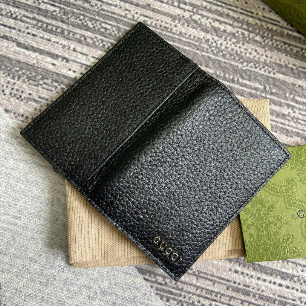 GUCCI LONG CARD HOLDER 12 IN BLACK CALFSKIN