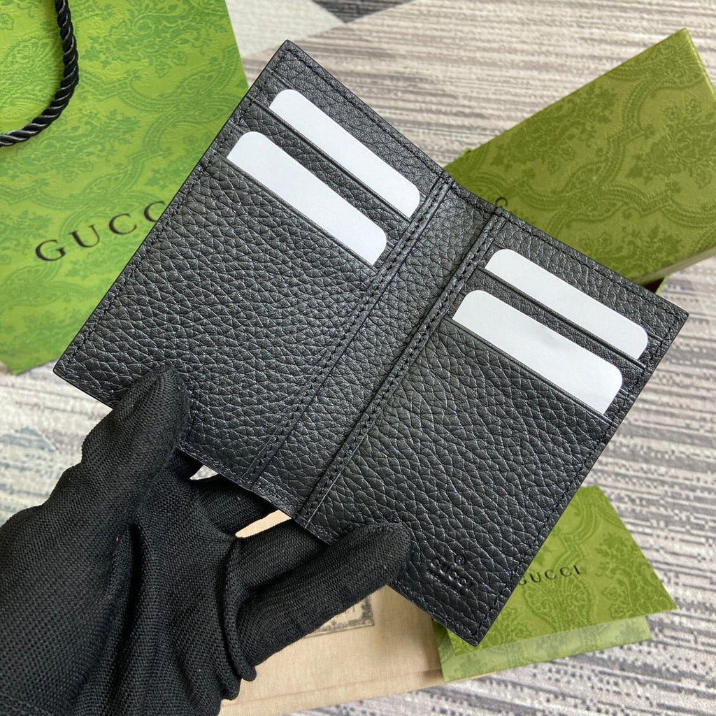 GUCCI LONG CARD HOLDER 12 IN BLACK CALFSKIN