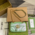 GUCCI MARMONT 23 SMALL SHOULDER BAG GREEN IRIDESCENT CALFSKIN