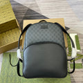 GUCCI MEDIUM 40  BACKPACK WITH TAG BLACK CALFSKIN AND CANVAS